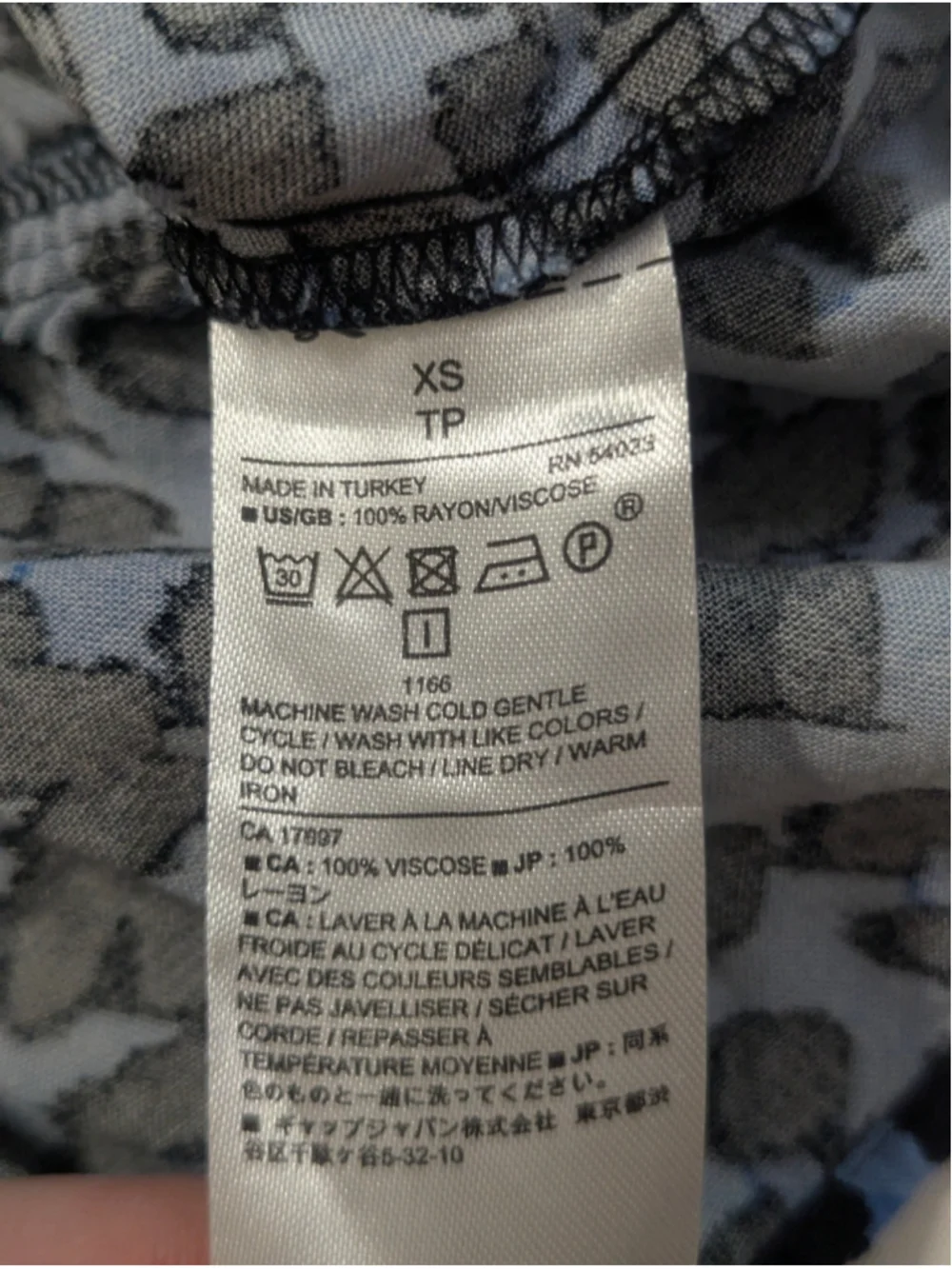 Banana Republic Wrap Front Blouse XS Blue Black Leopard Print